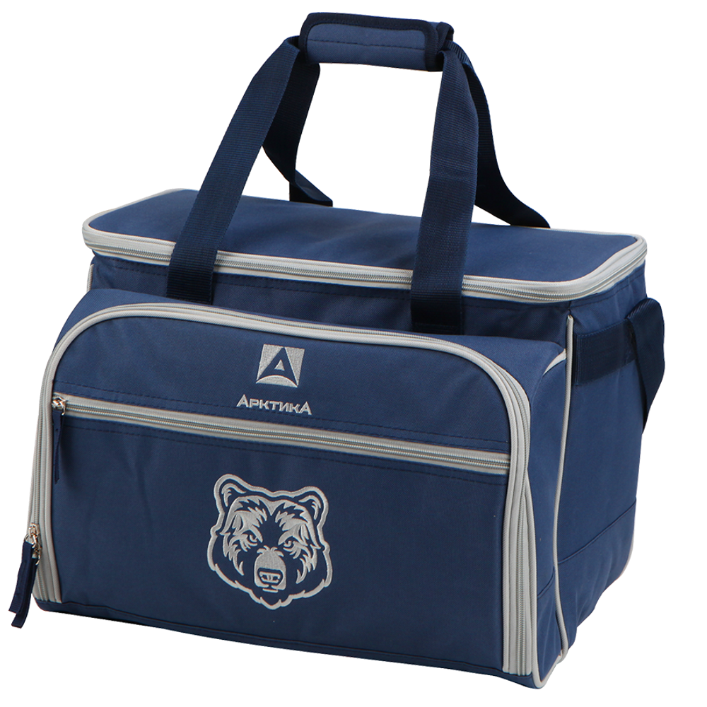 Термосумка с набором для пикника Арктика 6 перс. (22 л.), синяя с рисунком