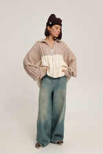 Кардиган на молнии с косами