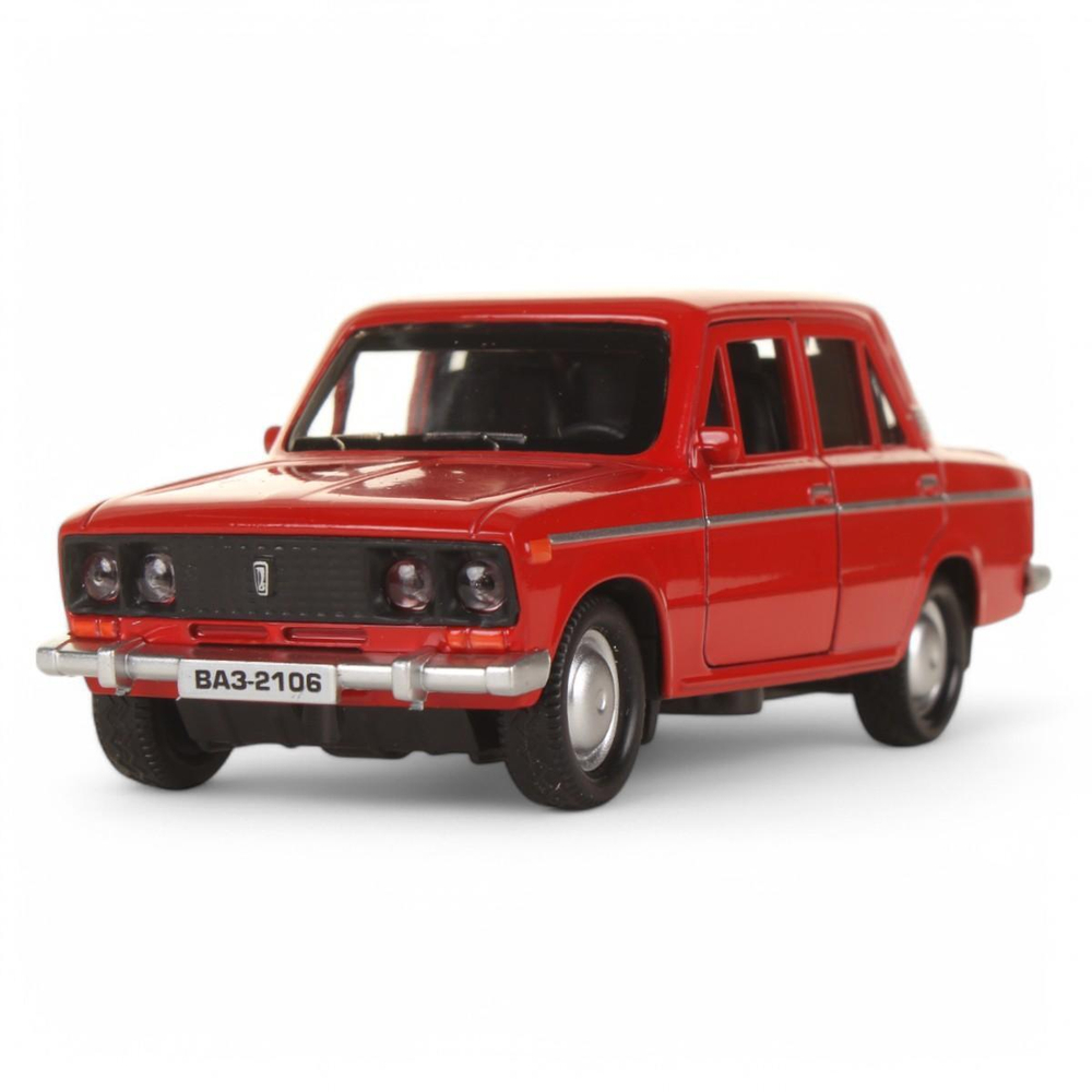 Модель ин. мет. "Жигули ВАЗ-2106" 12см. открыв. двери, багажн. красный, коробка 2106-12-RD (Технопарк)