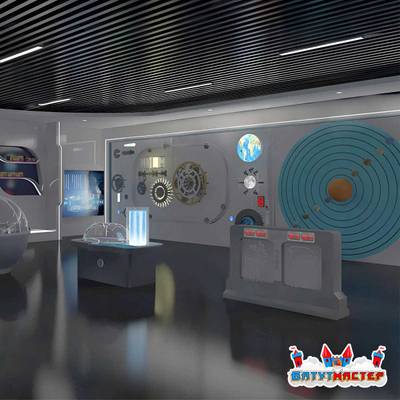 Интерактивная игровая стена «Солнечная система», с орбитами и шестерёнками