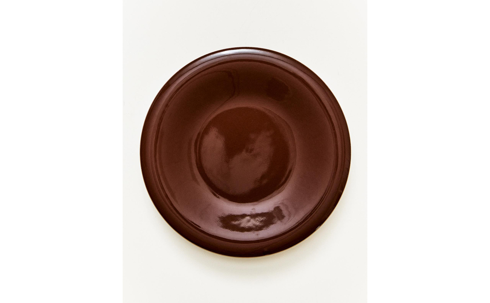 Zara Home тарелка десертная из каменной керамики, цвет коричневый, 22 см