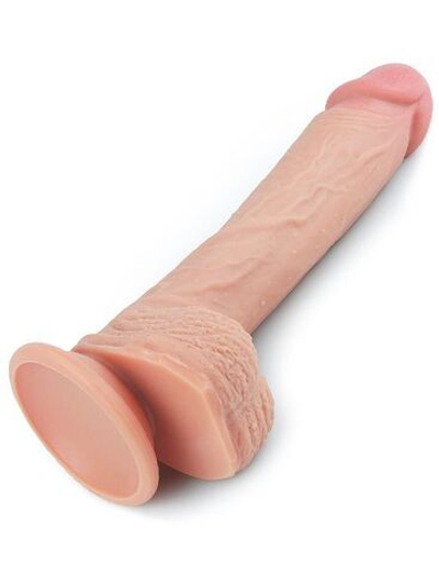 Телесный фаллоимитатор 8.5 Dual-Layered Silicone Nature Cock - 22 см. (Цвет: телесный)