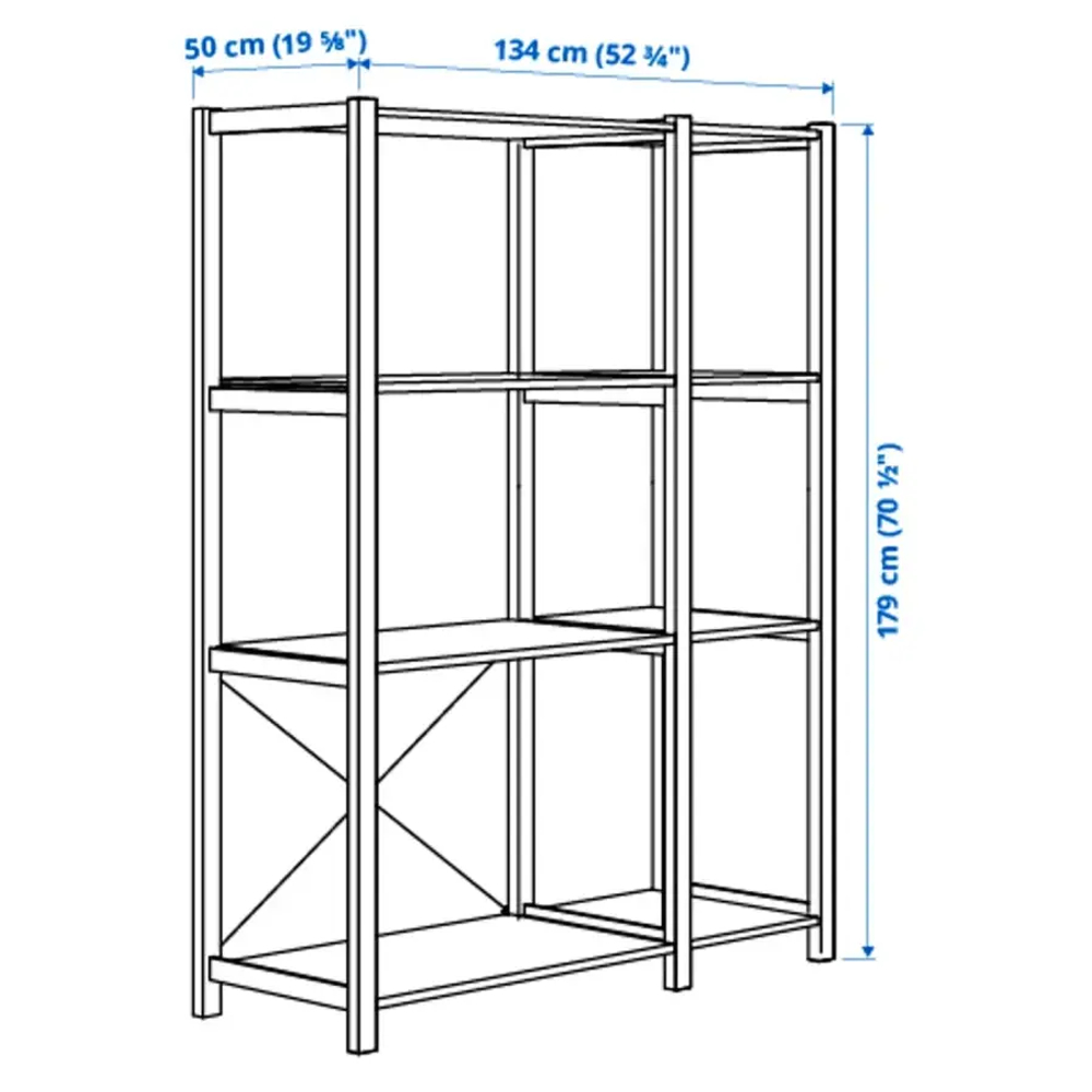 Стеллаж - IKEA IVAR, 134х50х179 см, сосна, ИВАР ИКЕА