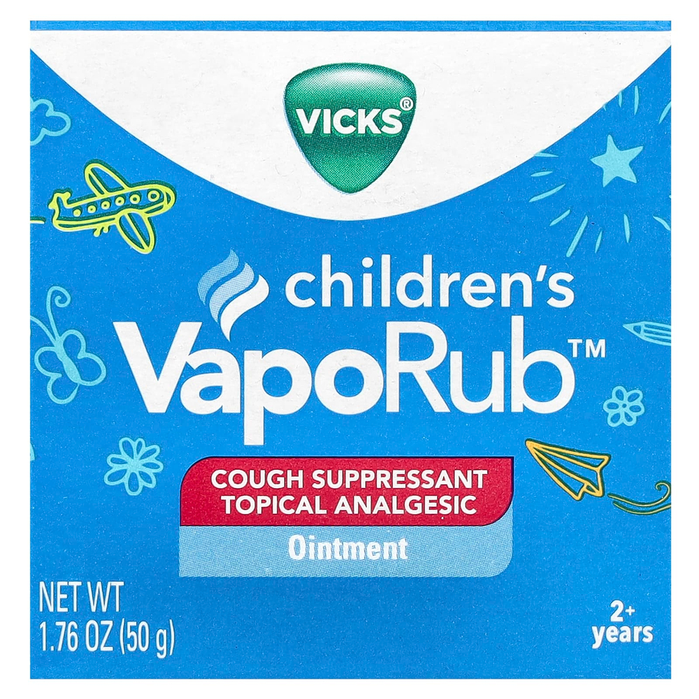 Vicks, Children's VapoRub ™, мазь, от кашля, для детей от 2 лет, 50 г (1,76 унции)