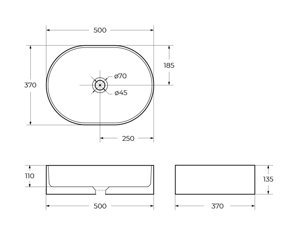 Раковина накладная BelBagno BB1483