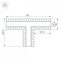 Соединитель угловой T-образный накладной Arlight S-LUX 030107