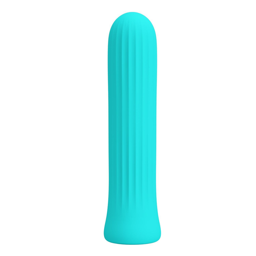 Аквамариновый мини-вибратор Blanche - 10 см. (Цвет: аквамариновый)