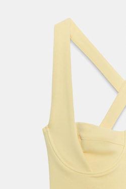 ZARA КОРОТКОЕ ПЛАТЬЕ В СКЕЙТЕРСКОМ СТИЛЕ, ЖЕЛТЫЙ