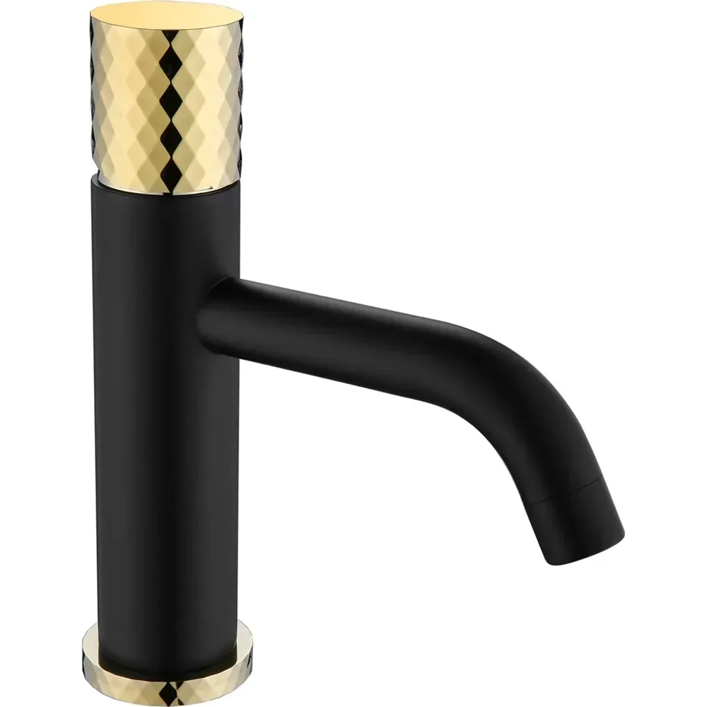 Смеситель для раковины Boheme Stick 121-BG black diamond gold