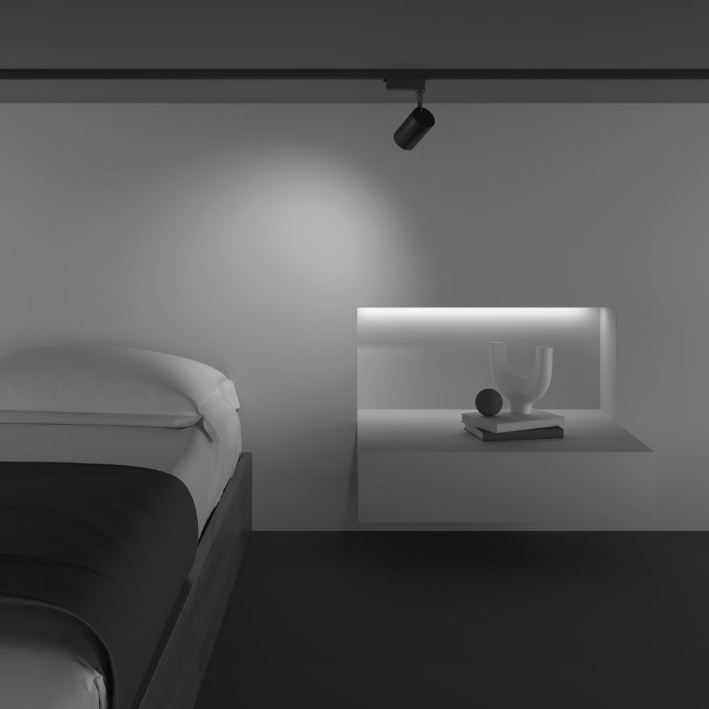 Трековый однофазный светодиодный светильник Maytoni Unity Vuoro TR003-1-6W3K-W-B