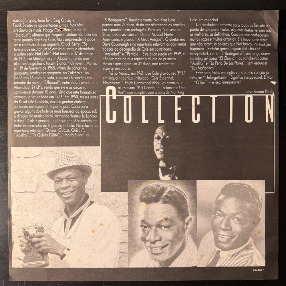 Nat King Cole ‎– Nat King Cole Collection 2LP (Бразилия 1991г.) Т