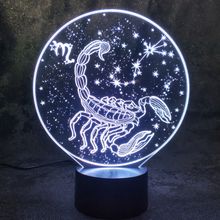 Ночник детский 3D Светильник Зодиак - Скорпион