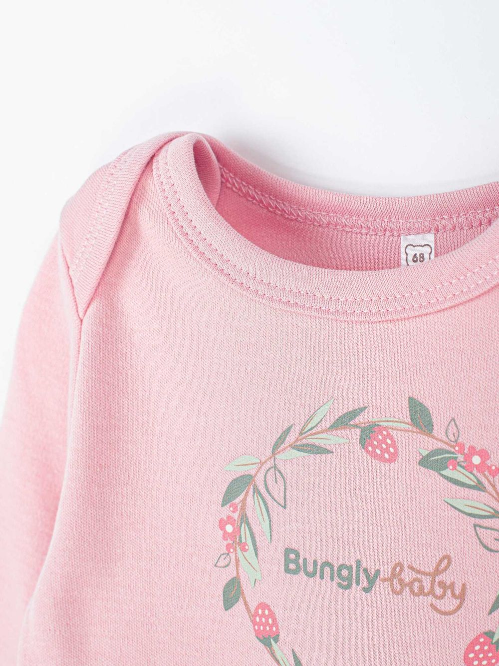 Лонгслив с баской и принтом "Чайная роза" 0+