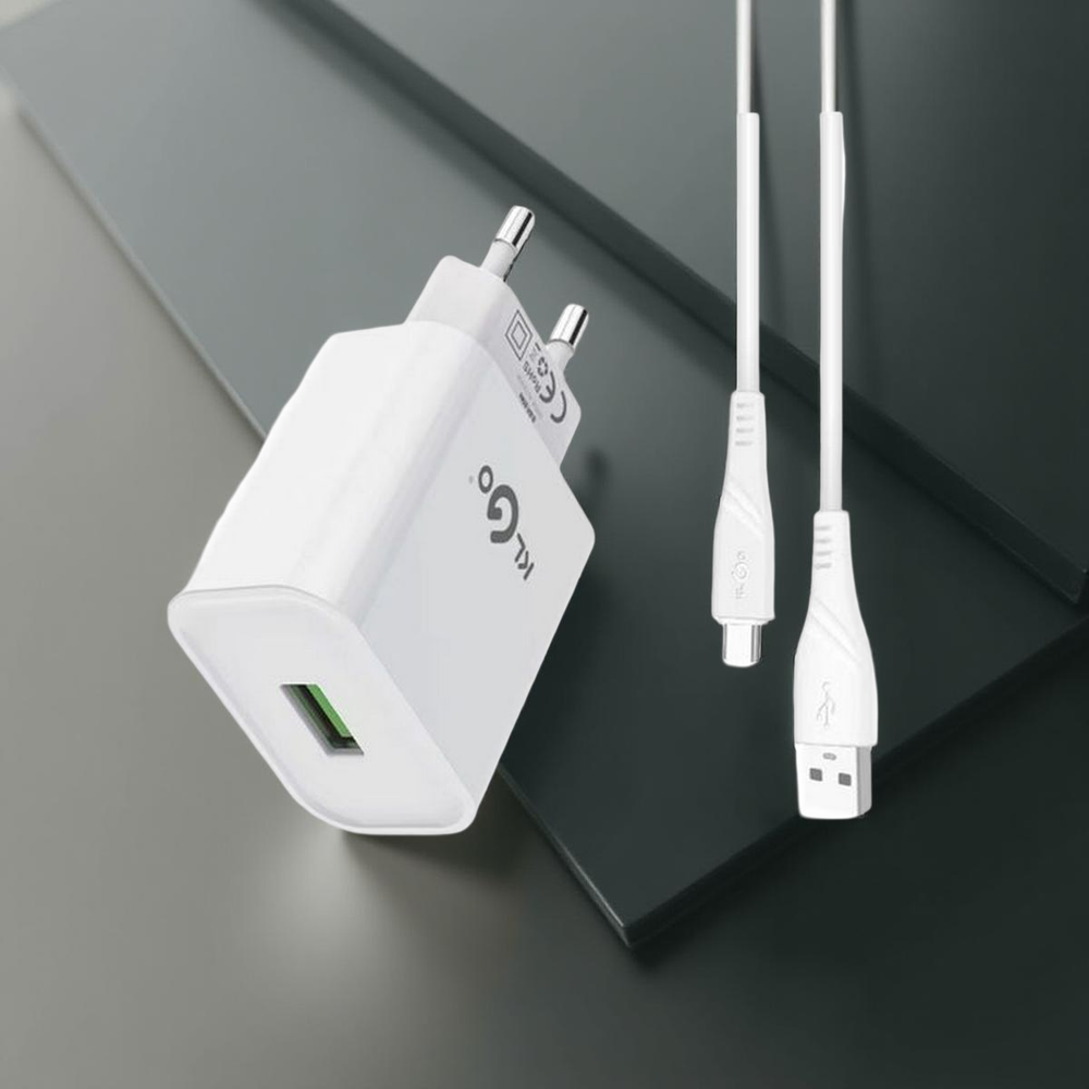 Зарядное уст-во USB+кабель MicroUSB DC5V/2.1A KLGO KC-09A