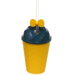 Стакан пластиковый 440мл «Мороженое» с трубочкой, цвета микс