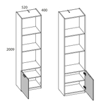 MODERN, Шкаф открытый 1D/52. Цвет ПЕРСИДСКИЙ ЖЕМЧУГ