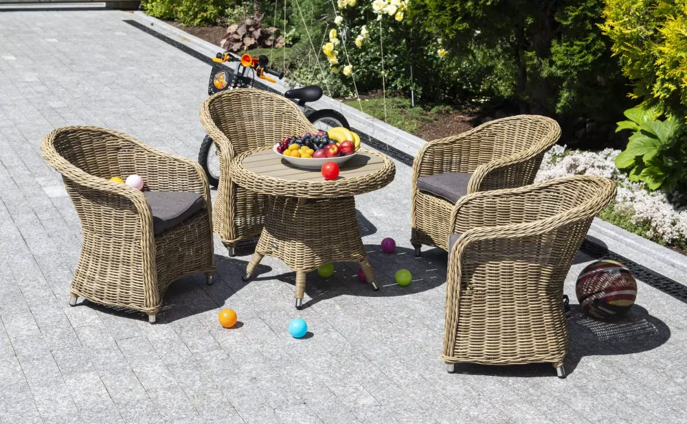 "Равенна" кофейный стол из искусственного ротанга, цвет соломенный