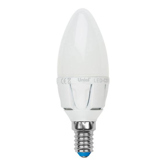 Лампа светодиодная Uniel E14 7W 3000K матовая LED-C37 7W/WW/E14/FR PLP01WH UL-00002413