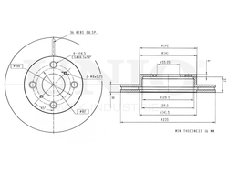 Диск тормозной передний UNIO BRD-20145