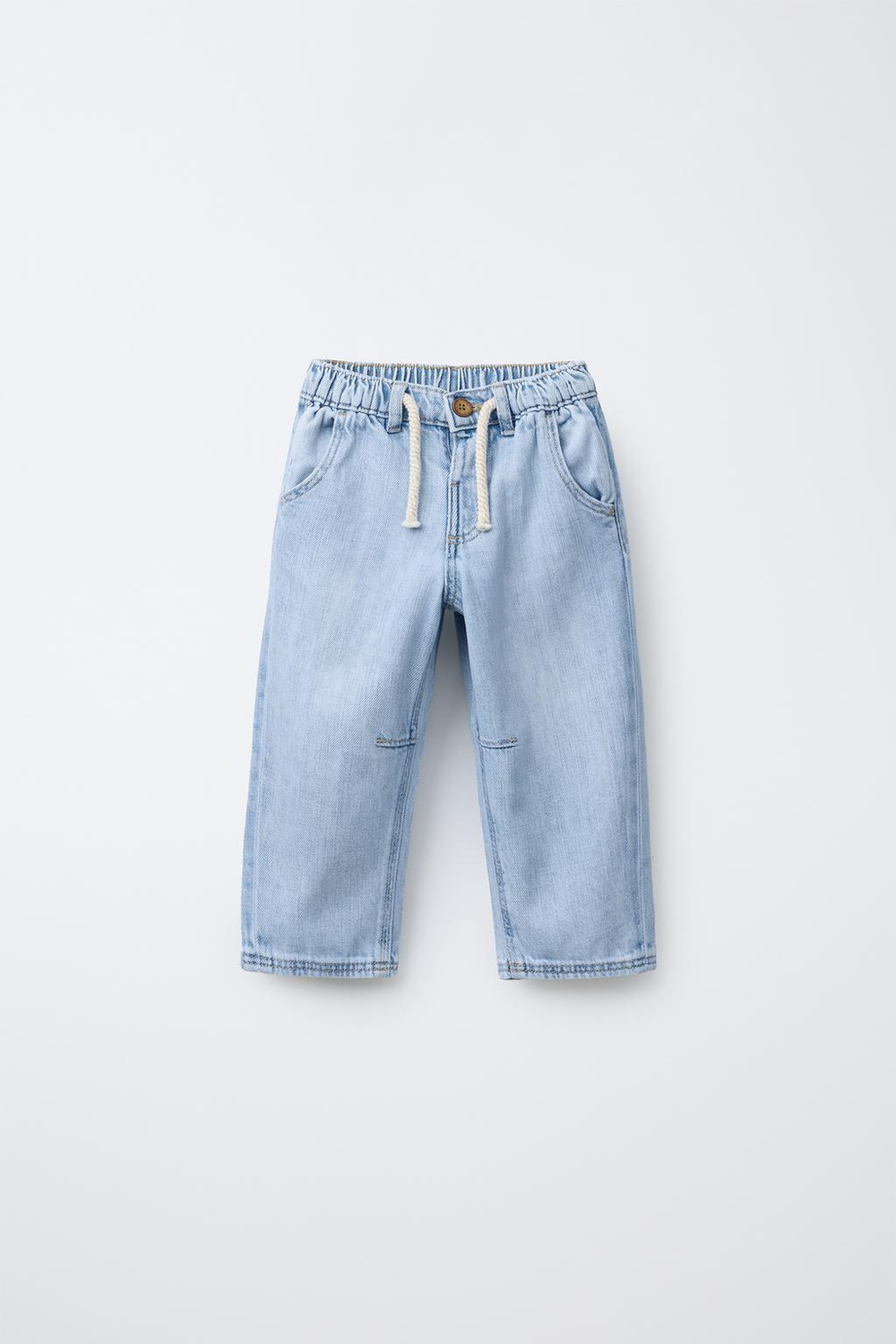 ZARA ДЖИНСЫ BAGGY СО ШНУРКАМИ, ГОЛУБОЙ