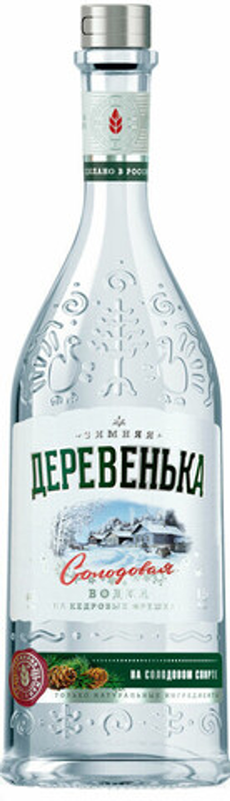 Водка Зимняя деревенька кедровая на солодовом спирте Альфа