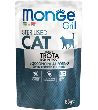 Монж Cat Grill для стерилизованных кошек Итальянская форель, 85гр.