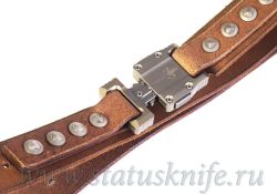 Ремень Marfione APIS Brown Buffalo Titanium Bronzedфотография - 3