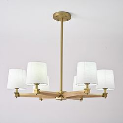 Люстра на штанге Imperiumloft Jorgenson White/Light wood STAVRA01