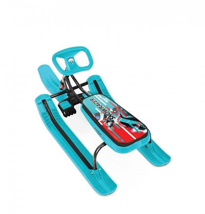 Снегокат детский "Тимка спорт 2+ Nika kids sportbike" ЧЕРНЫЙ КАРКАС буксир. трос, тормоз, грузопод 100 кг, сиденье h-290 мм