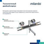 Душевая система термостат Milardo ILSSBTHM06 "Ideal Spa" лейка "Тропический душ" ХРОМ