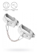 Оковы мини со скруглёнными углами натуральная кожа белые