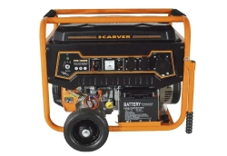 Генератор бензиновый CARVER PPG-10000Е (LT-192FВ, 8.0/8.3 кВт, 220В, бак 25л, эл.ст, медь) / бензогенератор / резервное питание