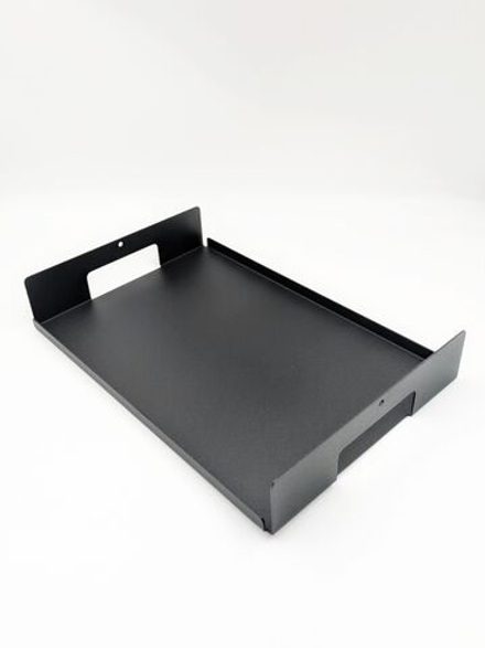 Поднос металлический прямоугольный с ручками, черный