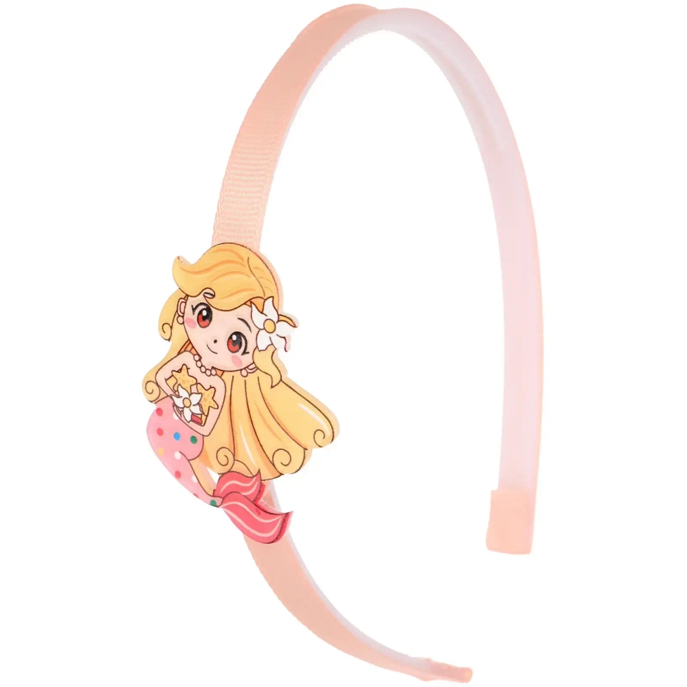 Ободок для волос детский на блистере «РОЗОВОЕ ОБЛАКО», русалочка, микс 6 цветов, 1см