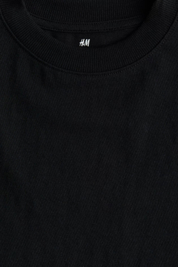 H&M Укороченная однотонная футболка, черный