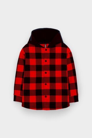 рубашка  для мальчика  КР 302681/красный,клетка виши