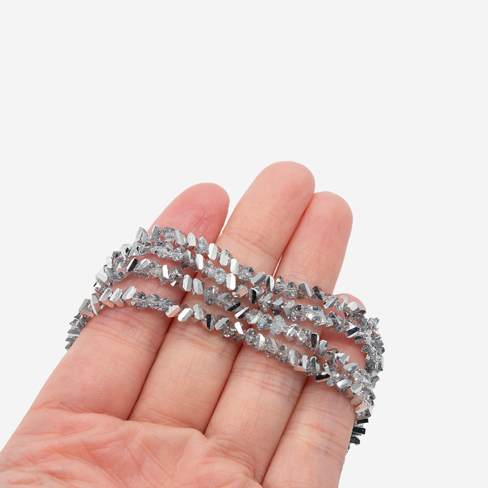 Хрустальные бусины "Марказит" в форме треугольника, оттенок "Metallic Gray", 4мм