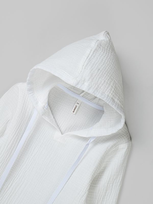 Рубашка муслиновая с капюшоном 