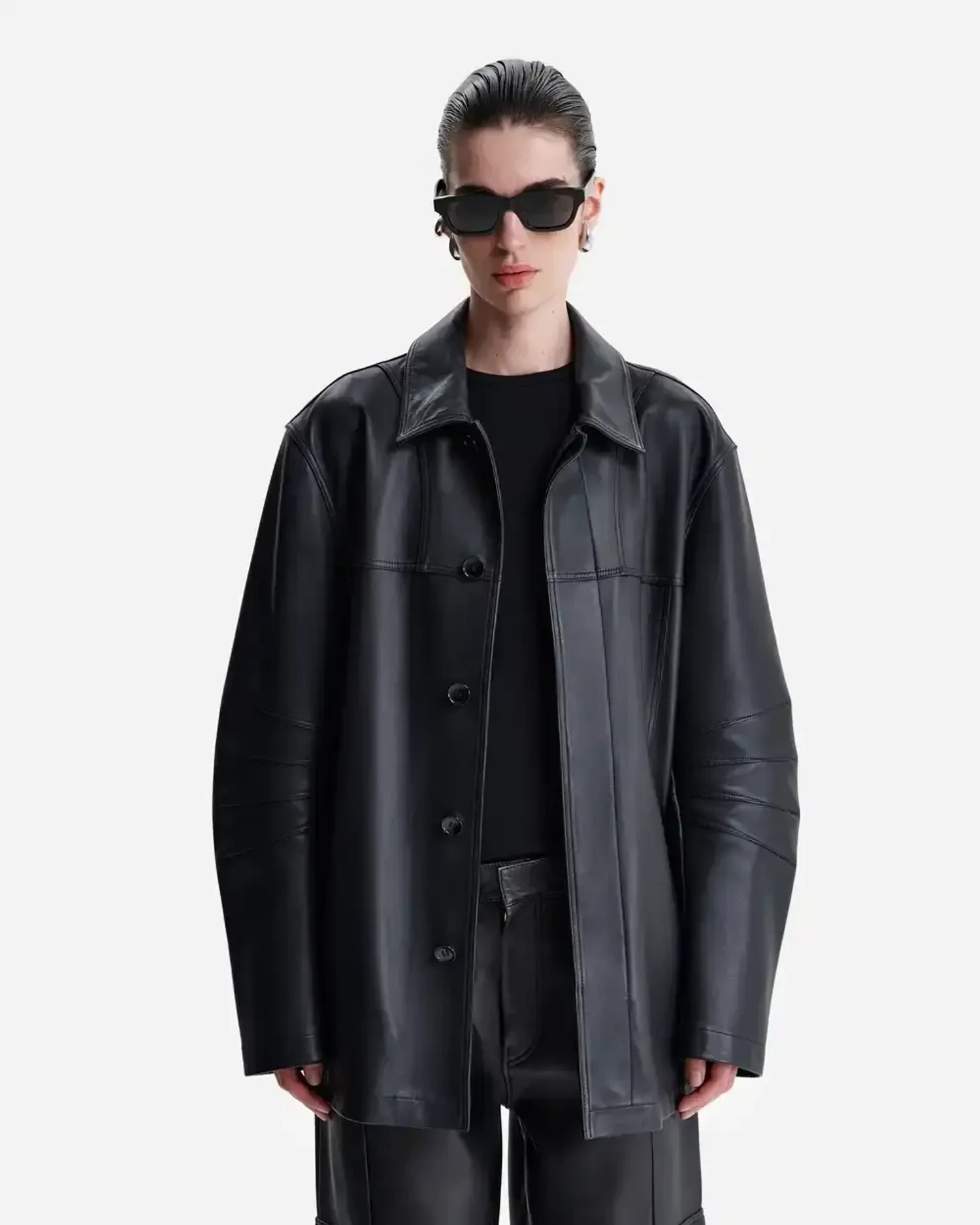 Куртка-рубашка из кожи Наппа