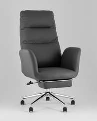 Кресло руководителя TopChairs Solid NC с оттоманкой серый