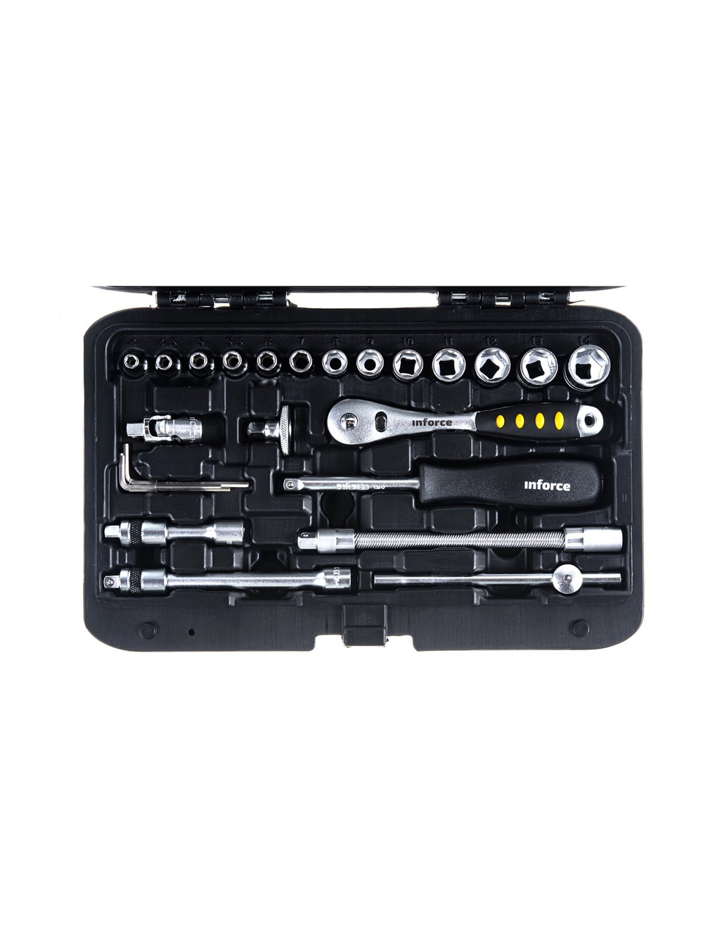 Набор инструментов Inforce 46 предметов 1/4 Inforce, Сталь Cr-V, Профессиональный, 06-07-11