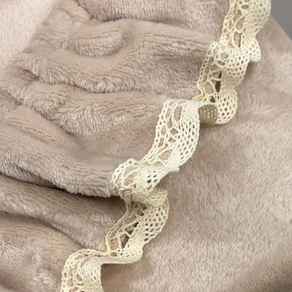 2043 Лесенка с рюшей, светло-бежевая