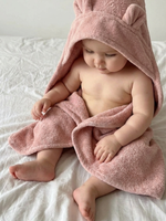 Детское полотенце с капюшоном пудровый