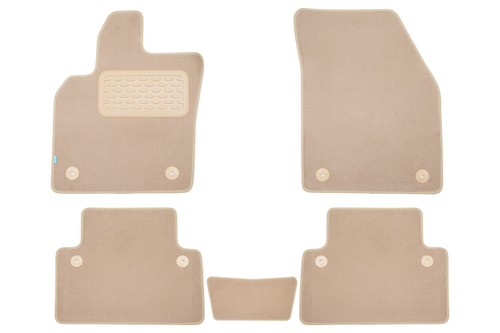 Коврики в салон для VOLVO S40 АКПП 2004-2007, 2007-2012, седан, 5 шт. (текстиль, бежевые) KLEVER04500122112KH
