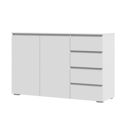 Хелен КМ 06 Комод 4 ящика и 2 створки Белый / Белый