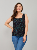 Майка М-040/черный-акварельветочки