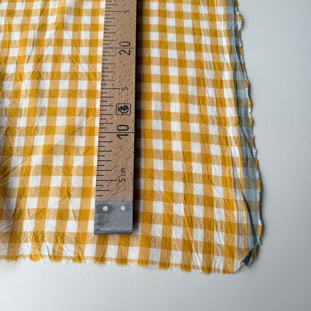 Вареный хлопок 250см. Желтая клетка 1*1см
