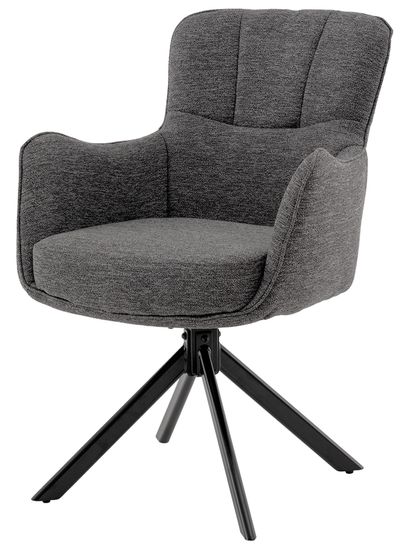 Стул обеденный, крутящийся Eima, ткань тёмно-серая