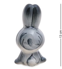 ГЛ- 072 Фигурка «Зайчонок-Кнопа» цв. (Гжельский фарфор)