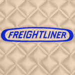 Ковры FREIGHTLINER CENTRY (автомат) (экокожа, бежевый, бежевый кант, синяя вышивка)